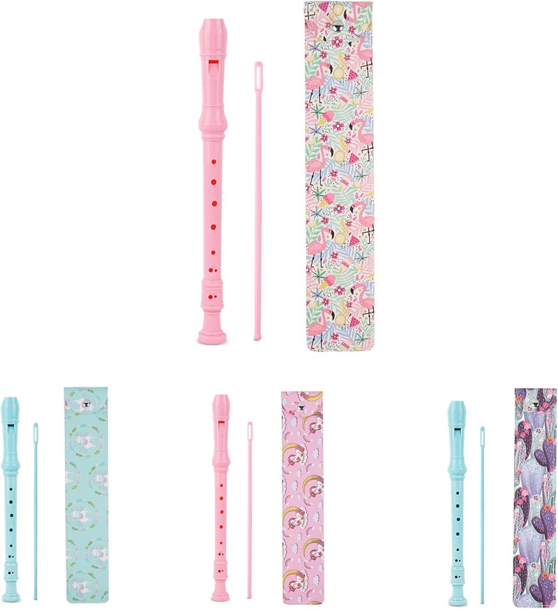 Haecsfl Recorder Instrument for Beginner Adults,8-Hole Soprano Descant Recorder Music Flute with with Cleaning Rod & Leather Case For Home Entertainment(2-Flamingo) - Image 2